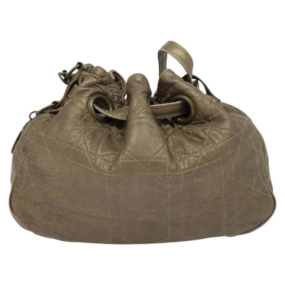 Dior Cannage Leather Shoulder Bag Brown